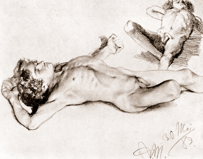  Adolpyh Von Menzel —— 裸体男孩的习作